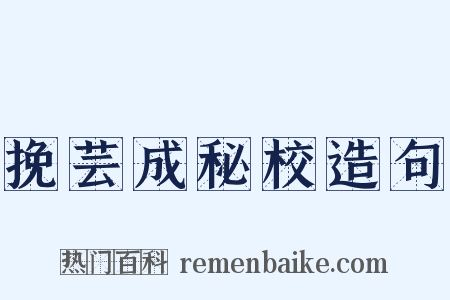 挽芸成秘校造句是什么意思的图片